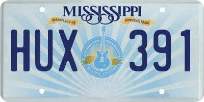 MS license plate HUX391