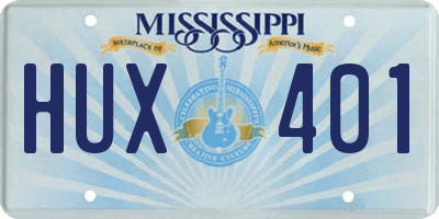 MS license plate HUX401
