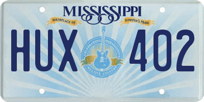 MS license plate HUX402