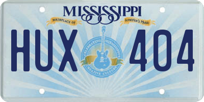MS license plate HUX404