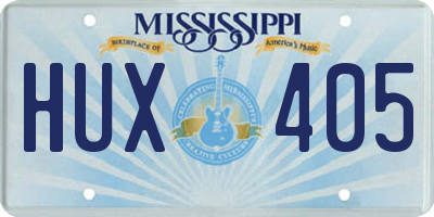 MS license plate HUX405
