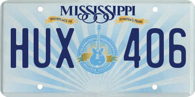 MS license plate HUX406