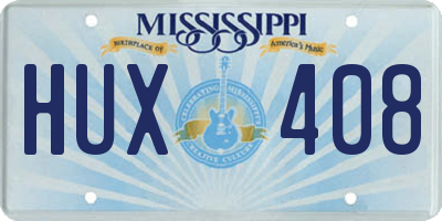 MS license plate HUX408