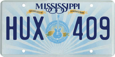 MS license plate HUX409
