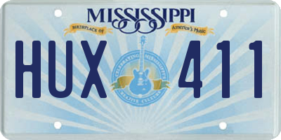 MS license plate HUX411