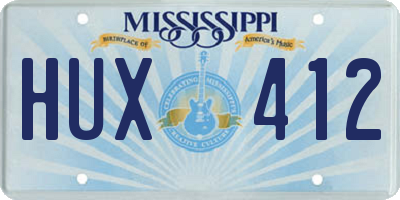 MS license plate HUX412