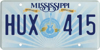 MS license plate HUX415