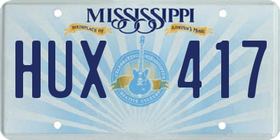 MS license plate HUX417