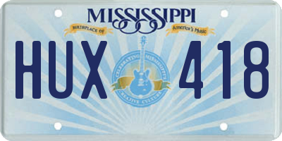 MS license plate HUX418