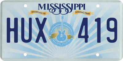 MS license plate HUX419