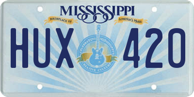 MS license plate HUX420