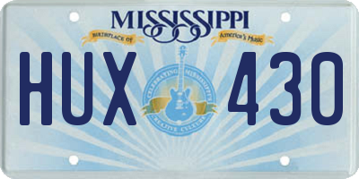 MS license plate HUX430