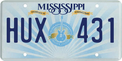 MS license plate HUX431