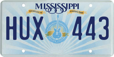 MS license plate HUX443