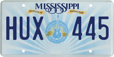 MS license plate HUX445