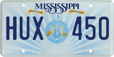 MS license plate HUX450