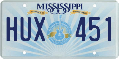 MS license plate HUX451