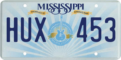 MS license plate HUX453