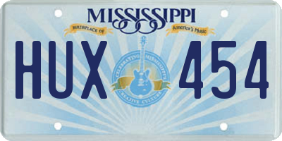 MS license plate HUX454