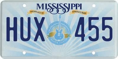 MS license plate HUX455