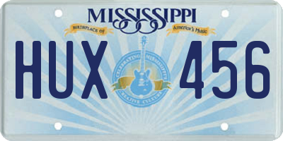 MS license plate HUX456