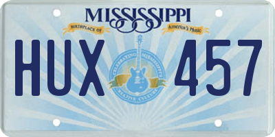 MS license plate HUX457
