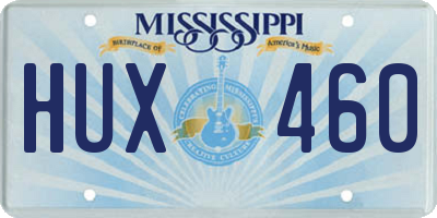 MS license plate HUX460