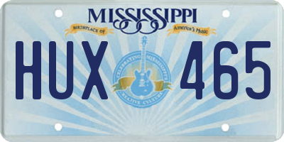MS license plate HUX465