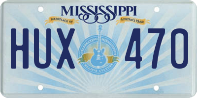 MS license plate HUX470
