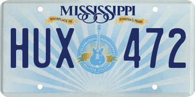 MS license plate HUX472