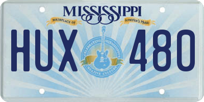 MS license plate HUX480