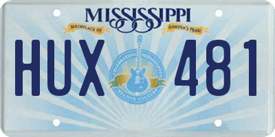 MS license plate HUX481