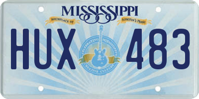 MS license plate HUX483