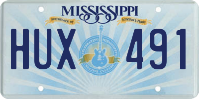 MS license plate HUX491