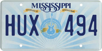 MS license plate HUX494