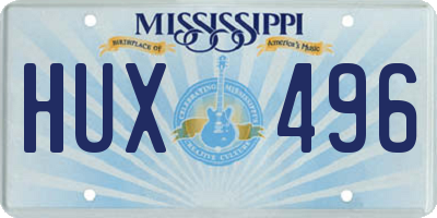 MS license plate HUX496