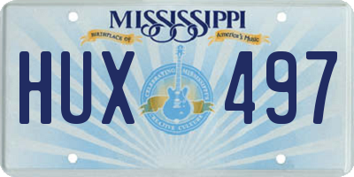 MS license plate HUX497