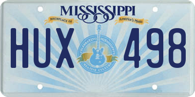 MS license plate HUX498