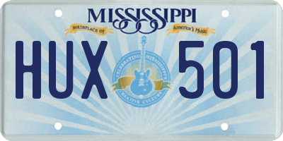 MS license plate HUX501