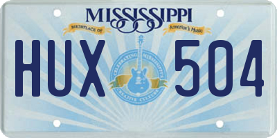 MS license plate HUX504