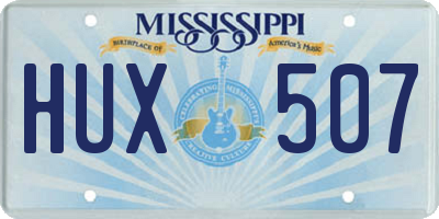 MS license plate HUX507
