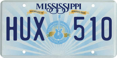 MS license plate HUX510