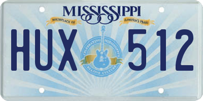 MS license plate HUX512