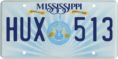 MS license plate HUX513