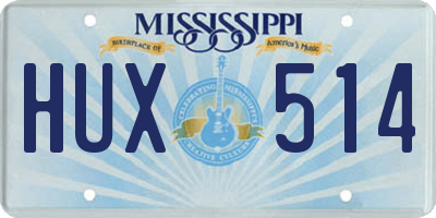 MS license plate HUX514