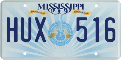 MS license plate HUX516