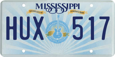 MS license plate HUX517