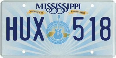 MS license plate HUX518
