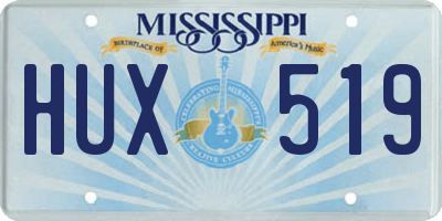 MS license plate HUX519