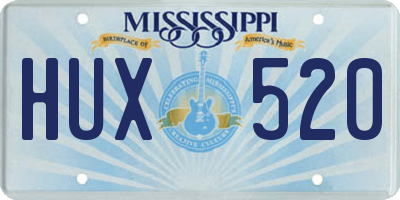 MS license plate HUX520